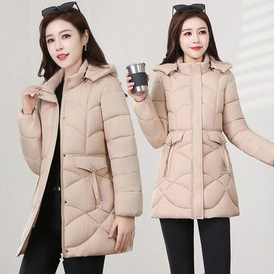 Down Cotton-padded Clothes Women's Long Medium and Winter Clothes New Casual Cotton-padded Clothes Jacket Warm Cotton-padded Jacket Batch
