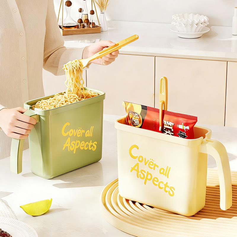 Portable Instant Noodle Bowl - No-Wash, Easy Storage, Multifunction Cooker for Students & Dorms