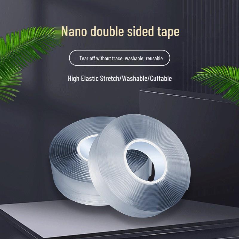 Qinming High-Viscosity Traceless Acrylic Nano Tape - Waterproof, High Temp, Double-Sided Magic Adhesive 1mm Thick, 1cm Width, 1m Length