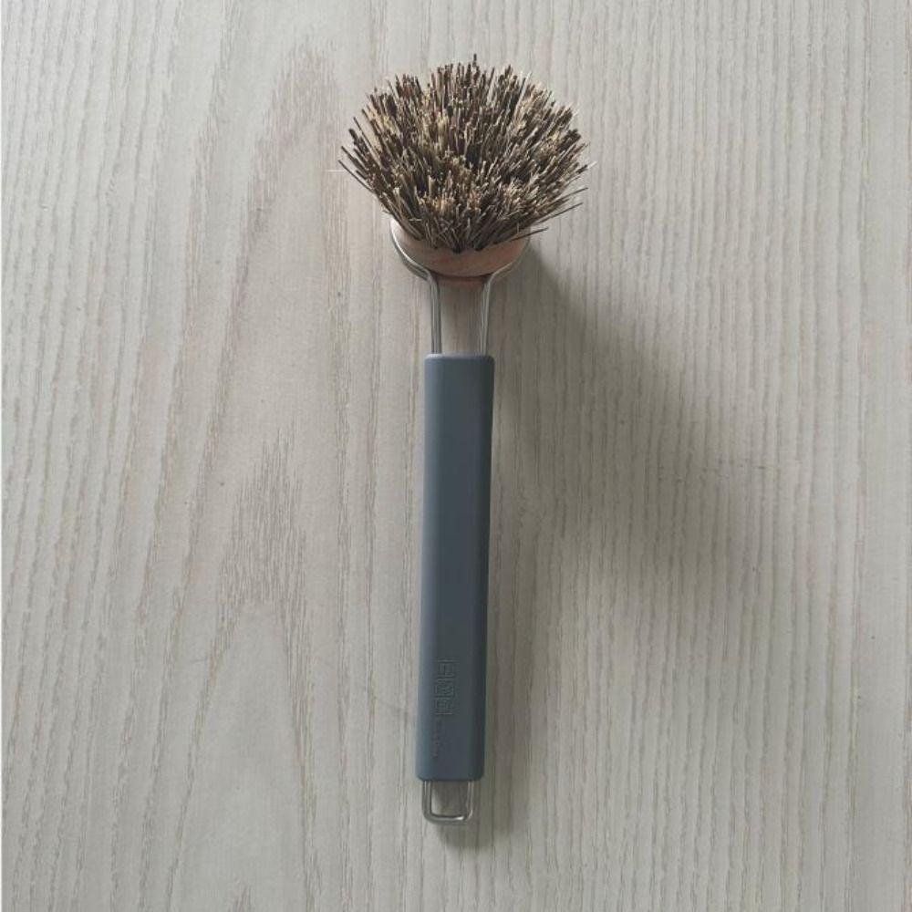 Long Handle Pot Brush Replaceable Brush Head Oan Cleaning Brush Sisal Bristles Brush Kitchen