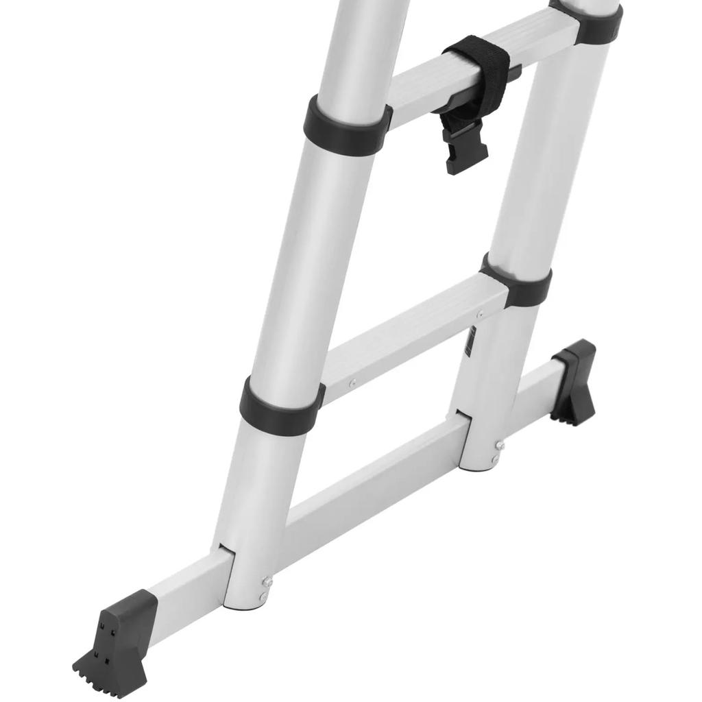 Telescopic aluminum folding ladder 12 steps 08518538 m