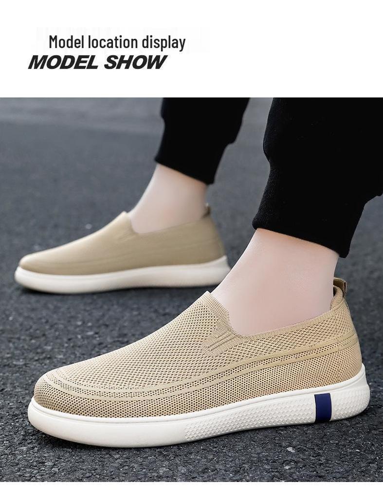 Men's Summer Fly-knit Breathable Slip-on Dad Shoes - Korean Style Casual & Comfortable