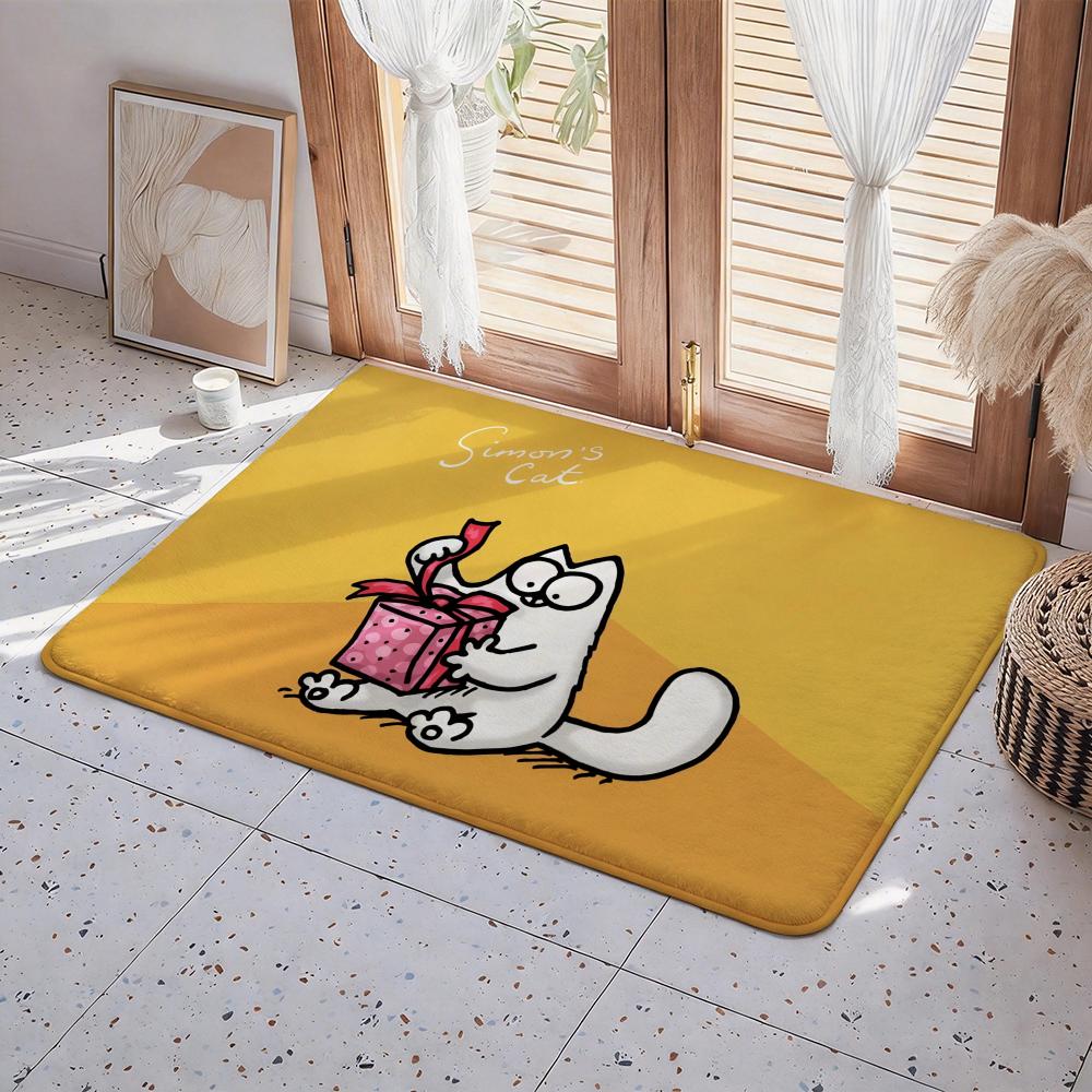 HOT Cartoon S Simons Cat Floor Mat Eco Flannel Doormat Non Slip Odorless Indoor Floor Rug Soft Short Plush Home Mat