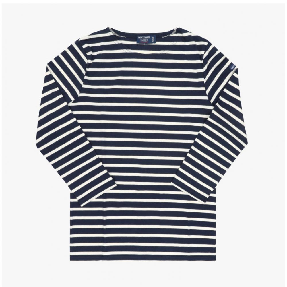 Saint James Kids Long Sleeve Tee Modern Stripe 2066 Marine Ecru