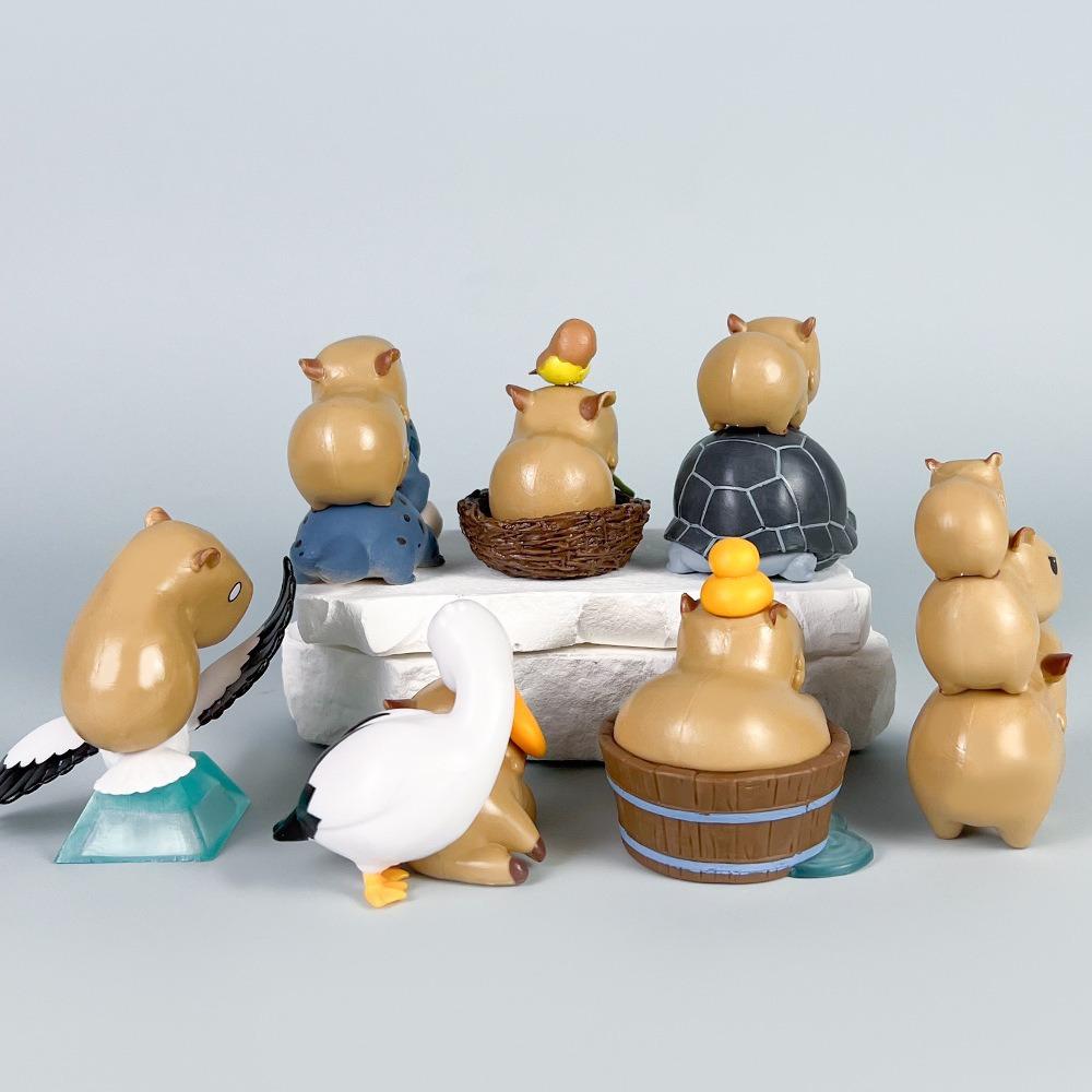 Riding Bird Simulation Capibara Model Riding Crocodiles Capybara Animals Figures  Sculpture