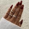 Sada prstenů s českým zlatým řetízkem pro ženy Fashion Boho Coin Snake Moon Rings Dárkové šperky Party Trend