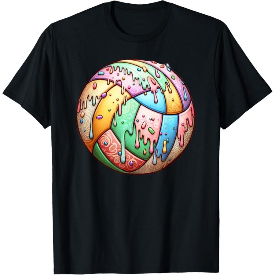 Волейбол Тема Дрип Мороженое Спортивный Фан Игрок Молодежь Мальчики Футболка(1) XXXXXL чёрный