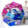 1 Stück Outdoor-Schirm mit Anime-Print - Automatisches Öffnen/Schließen, Tragbares 3-fach faltbares Design, 8-Speichen-Eisenrahmen - Perfektes Geschenk für Fans, Reisende, E