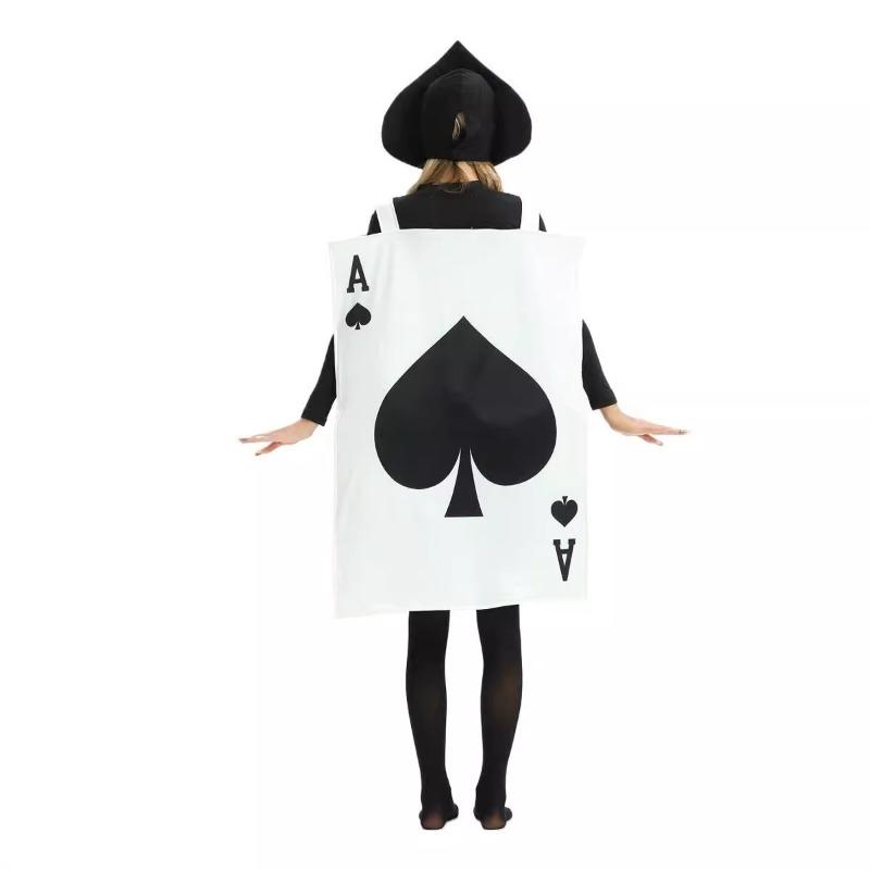 Halloween Adult Costume Alice in Wonderland Fairy Tales Poker Black Heart A Children's Costume Funny Costume