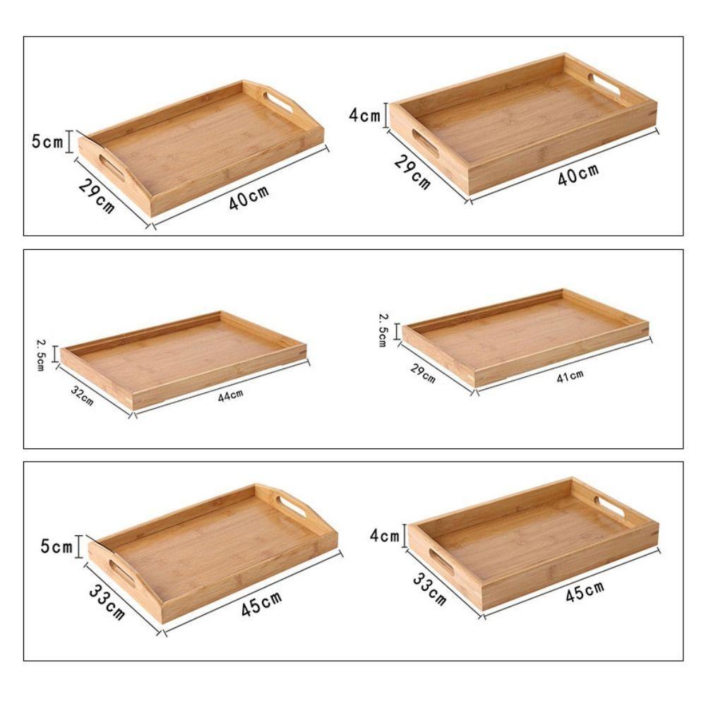 Household Storage Tray Bamboo Water Cup Plate Retro Tea Tray Dried Fruit