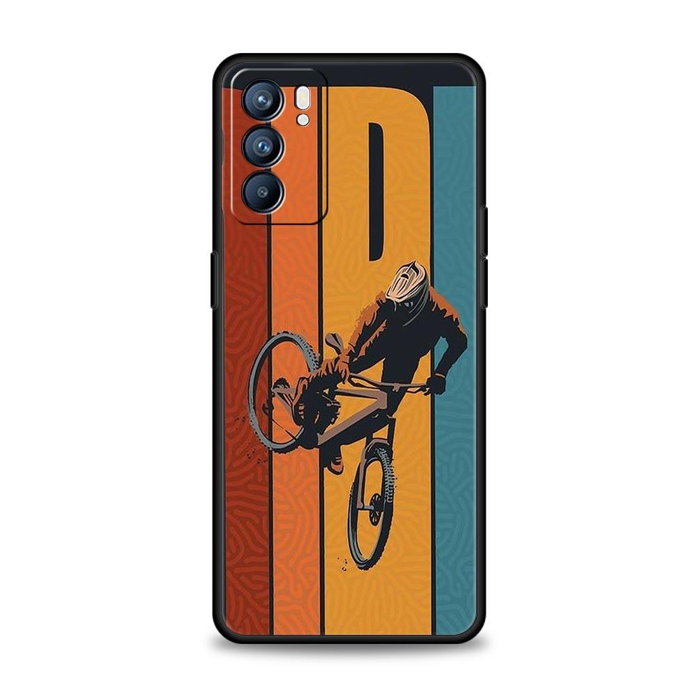 Mountain Bikes Cycling Phone Case For Oppo Find X5 A54 A53 A52 A9 2020 A15 A95 A16 A76 A74 A12 Reno7 SE Reno6 Pro Plus 5G Cover