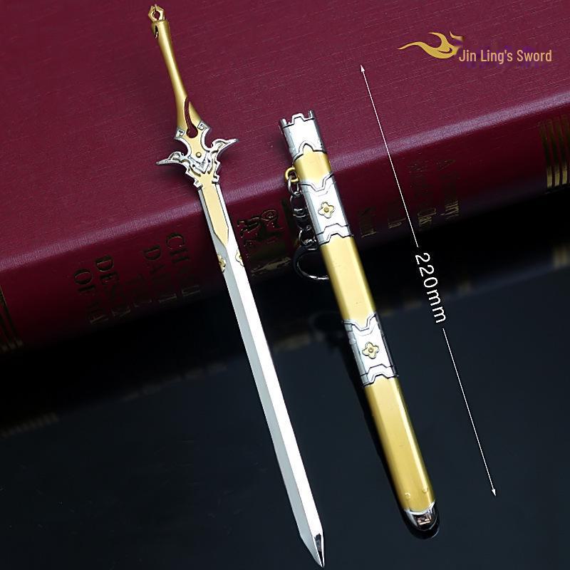 Anime-Themed Alloy Wangji Bichen Sword & Jiang C Jinling Weapon Replica