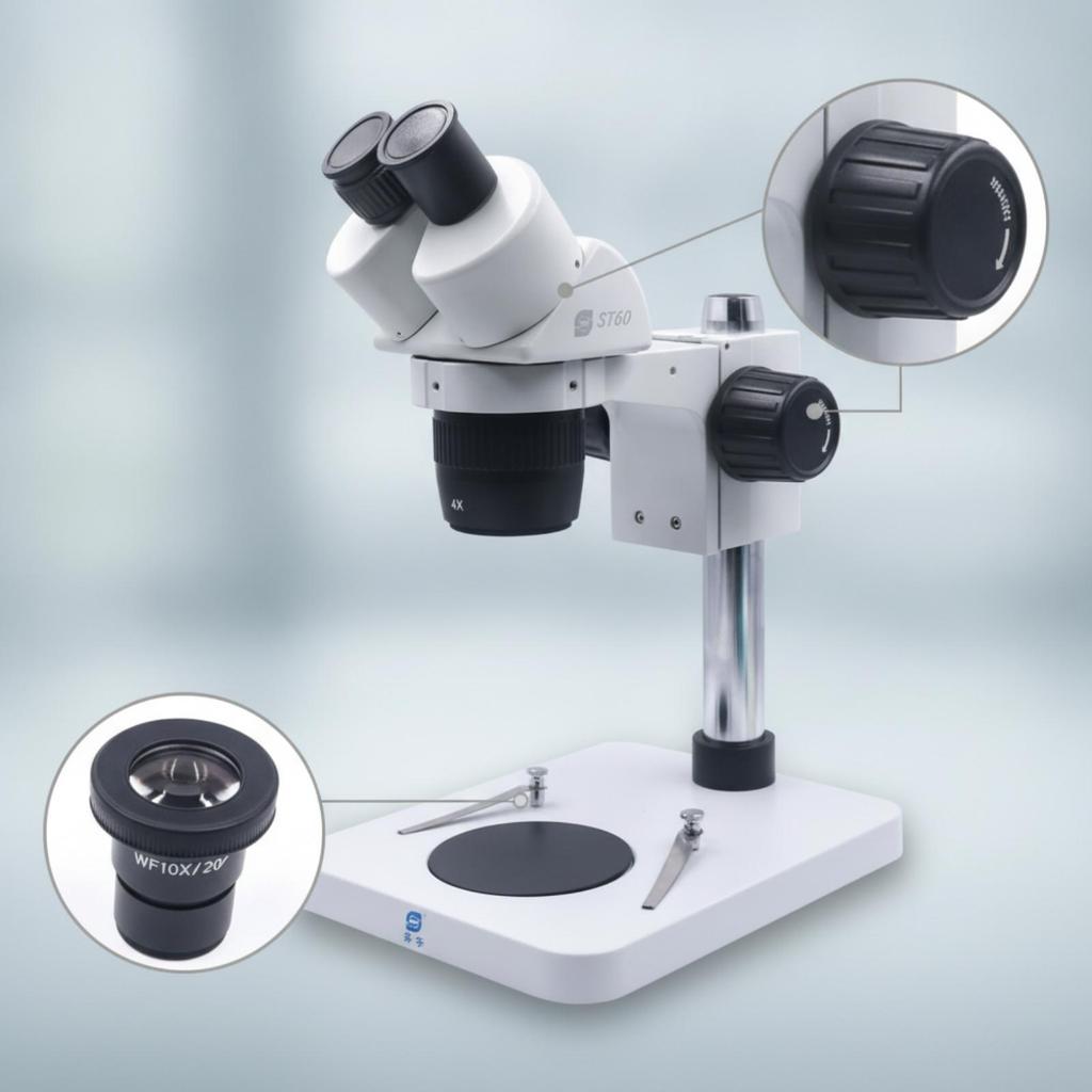 Stereo Microscope with Two-toneColor Stage Bench-Top for Phone Repair