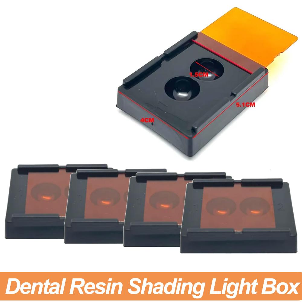1/5pcs Dental Shading Light Box 2 Holes Composite Resin Mixing Light-proof Storage Hading Color Toning Case Dentist Material