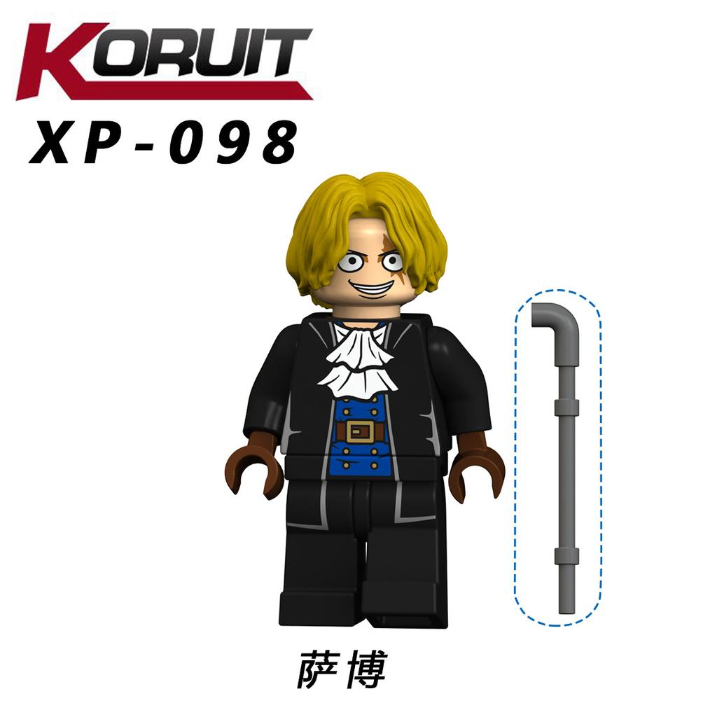 Figures KT1013 One Piece Luffy Zoro Building Blocks Toy, Anime Character Collectible Model Gift for Kids