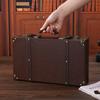 Small Storage Chest Party Wood Retro Style Window Photographic Bedroom Display Decorative Travel Chest Pu Leather Trunk