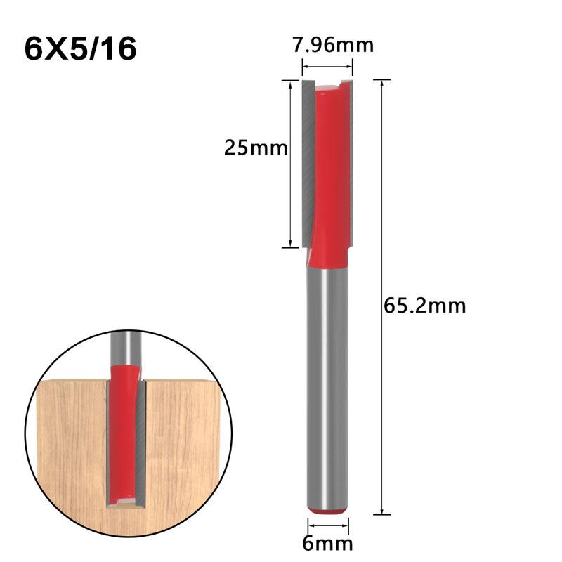 1/7 stücke Einzigen Doppel Flöte Gerade Bit 6mm 1/4 zoll Schaft Fräser für Holz Wolfram Hartmetall Router bit Holz Werkzeug
