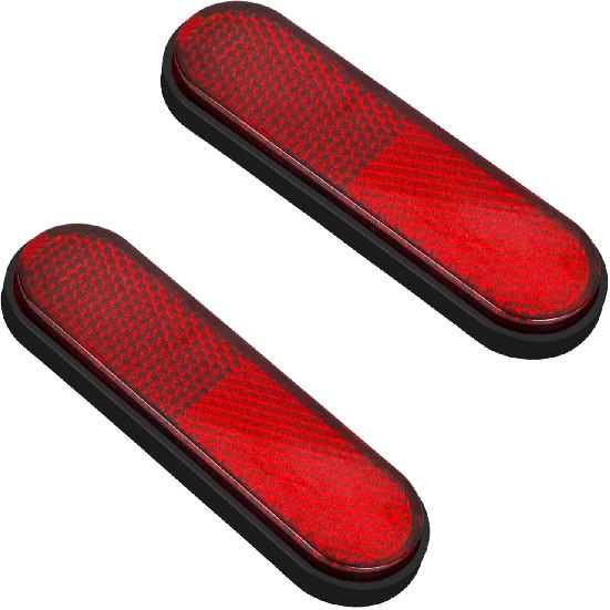 NTHREEAUTO Red Reflectors Motorcycle Safety Reflector Reflective Sticker Universal Compatible With Bicycle, Bike, Trailer, Cars, Trucks, Boat, ATV,