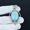Unique Amazonite Gemstone Pendant, 925 Sterling Silver Jewelry, Handmade Jewelry, Boho Jewelry, Antique Pendant For Anniversary Gifts