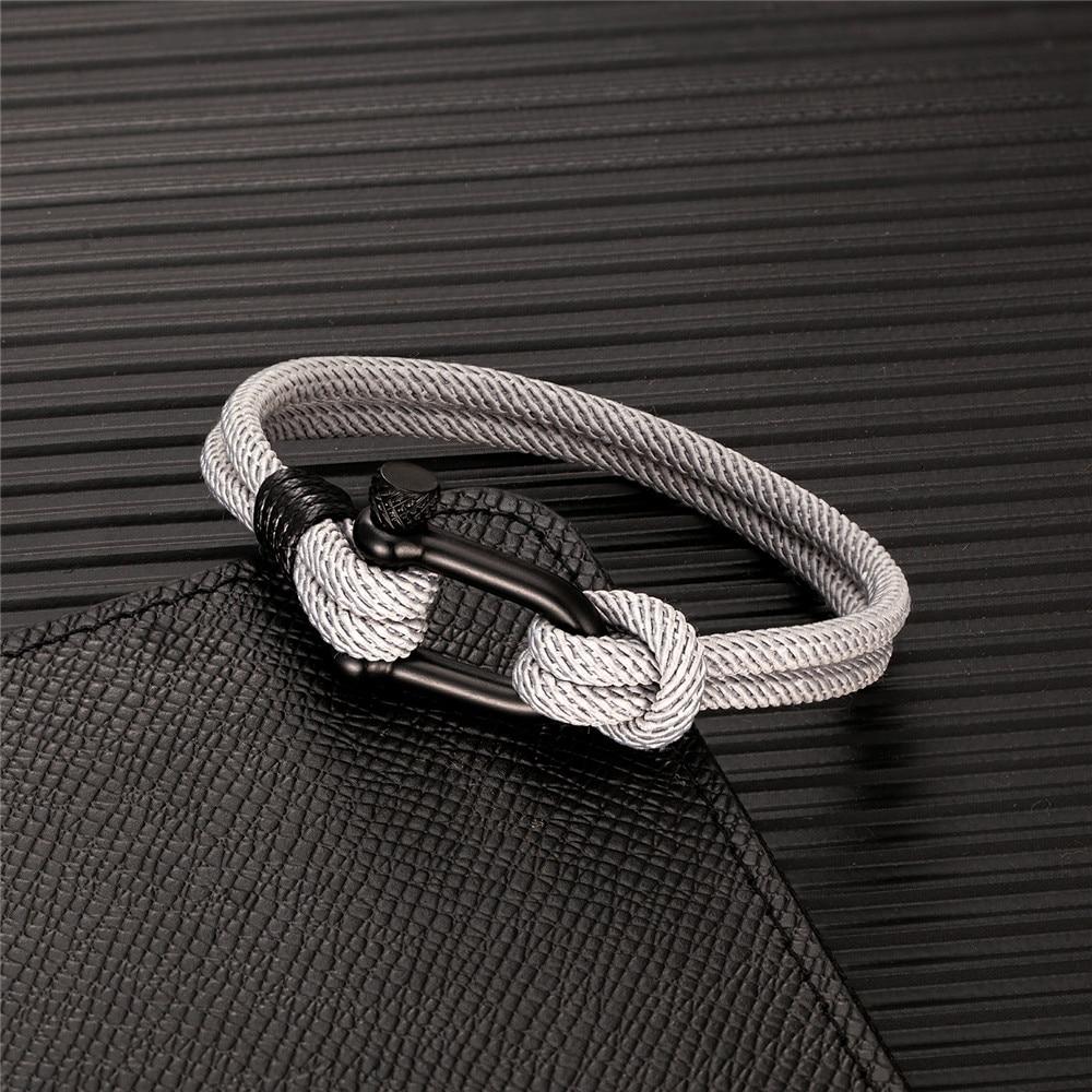 Bracelet de survie en forme de U pour homme et femme, en acier inoxydable noir, avec boucle de sport
