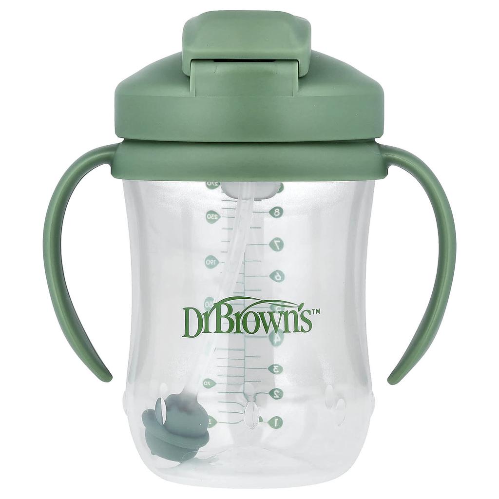 Dr. Brown's First Straw Cup for Babies, 6+ Months, Olive Green, 9 oz (270 ml)