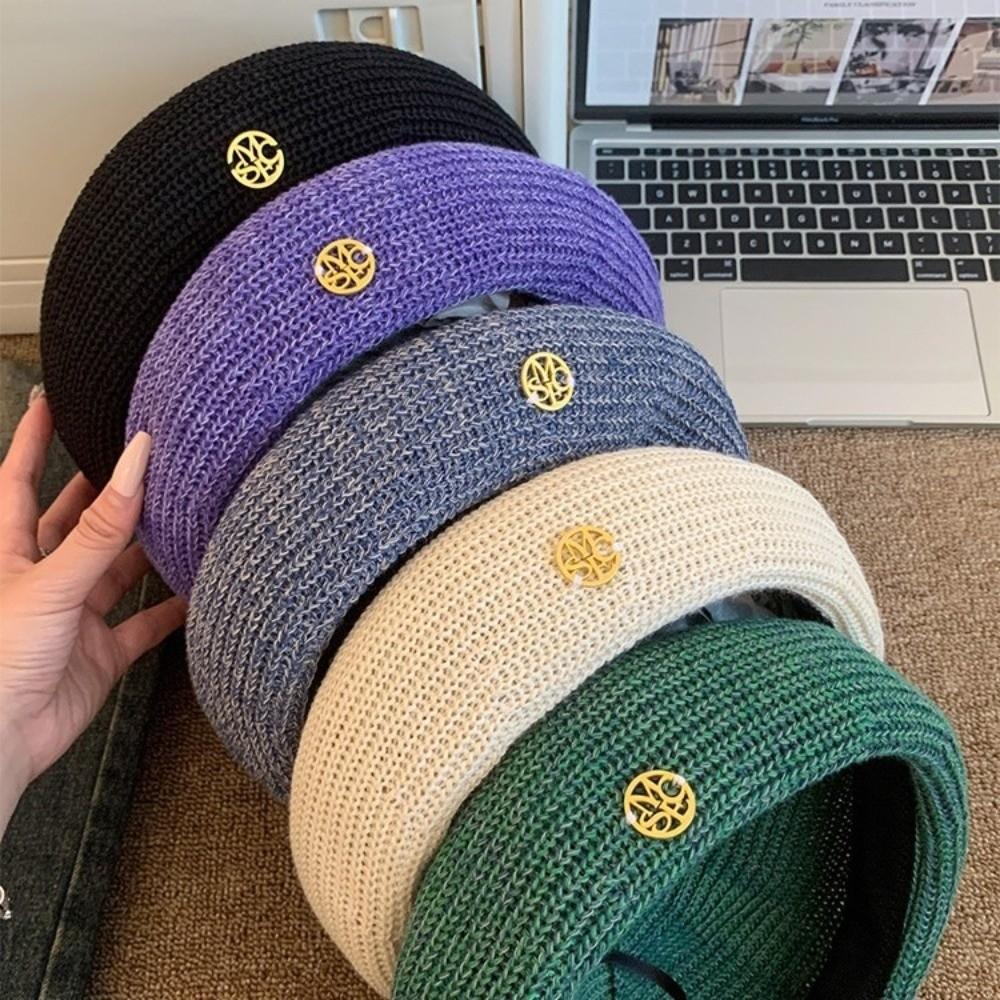 Y2k Painter Berets Thin Beanie Cap Casual Hollow Knitted Beret  Summer and Autumn