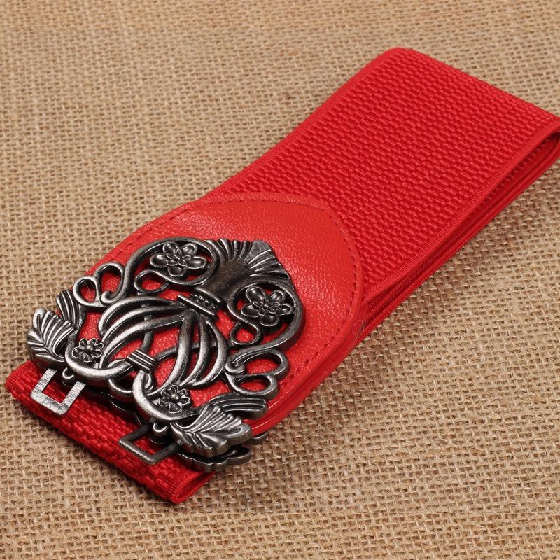 Palace Vintage Metal Carved Wide Belt New Fashion Accessories Alloy Flower Vintage Leather Belt Belt Straps for Women
