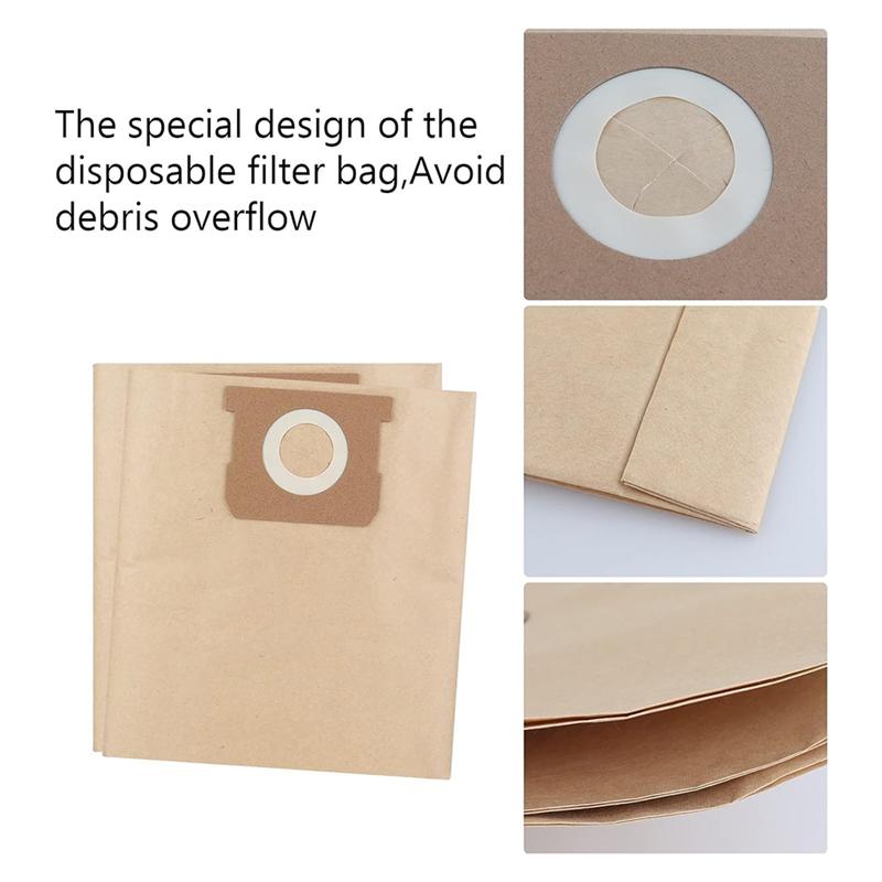 A65T-19-3100 Bags Fit For Stanley Shop Vac 5-6 Gallon/Gal Wet Dry Vacuum Cleaner 19-3100 Disposable Filter Bags