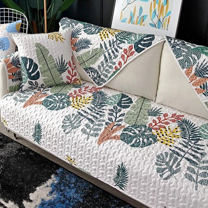Four Seasons General Non-slip Small Floral Fabric Spring Cover Towel Covers Cloth Cotton Pastoral Style Sofa Cushions