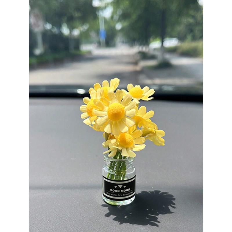 1pc Car Ornament Mini Vase Flower Interior Decoration Center Console Decoration