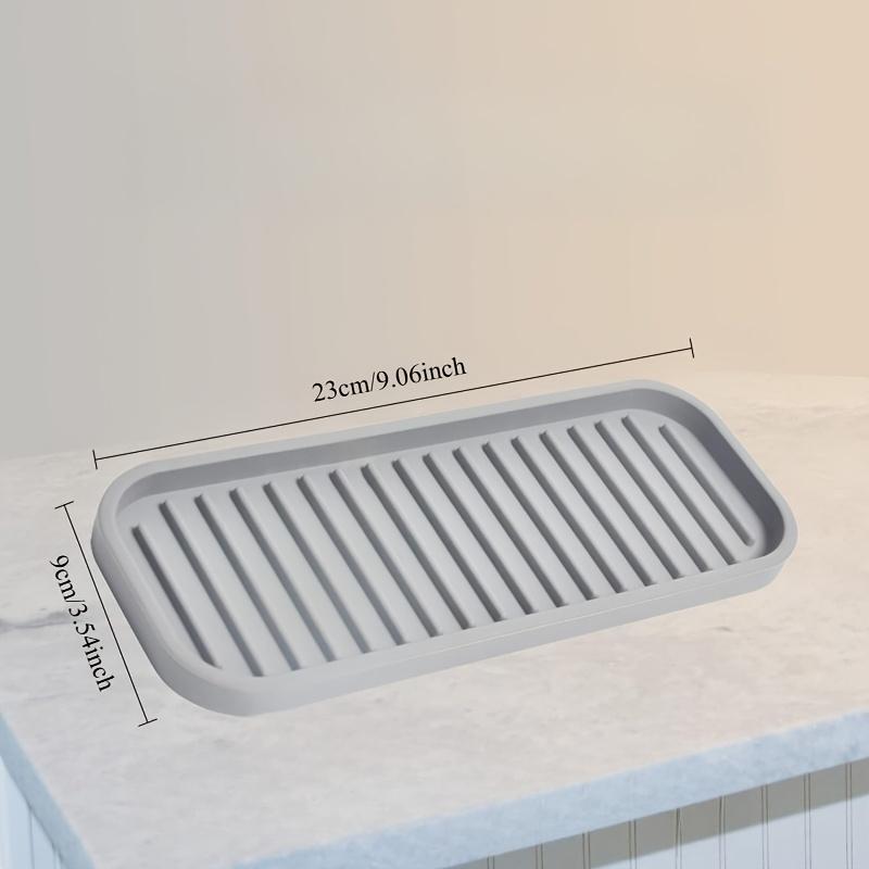 

Держатель для губки и мыла для кухонной столешницы, водонепроницаемый светло-серый органайзер-подставка со сливными прорезями, многофункциональный поддон для раковины для губок серый