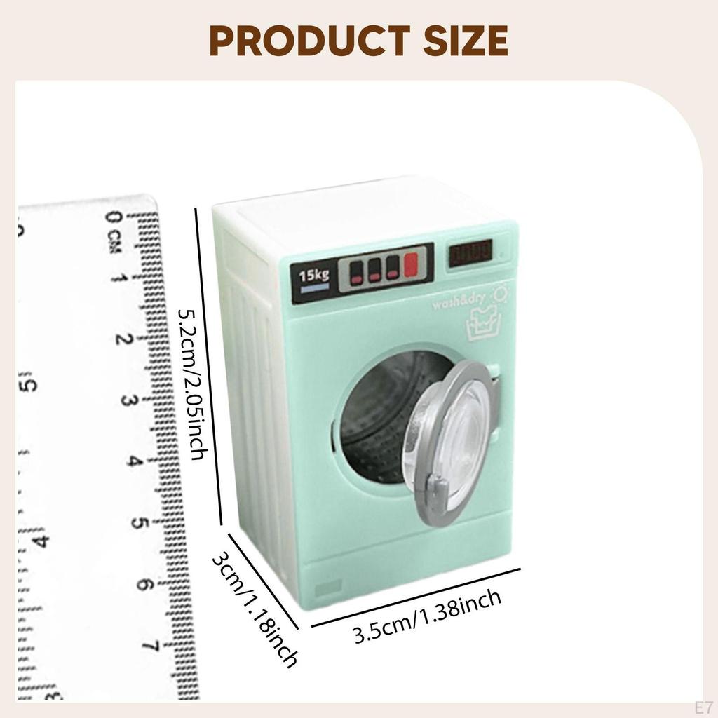 1/12 Washing Machine Toy Pretend Play Appliance Miniature Washer Model for Window Display