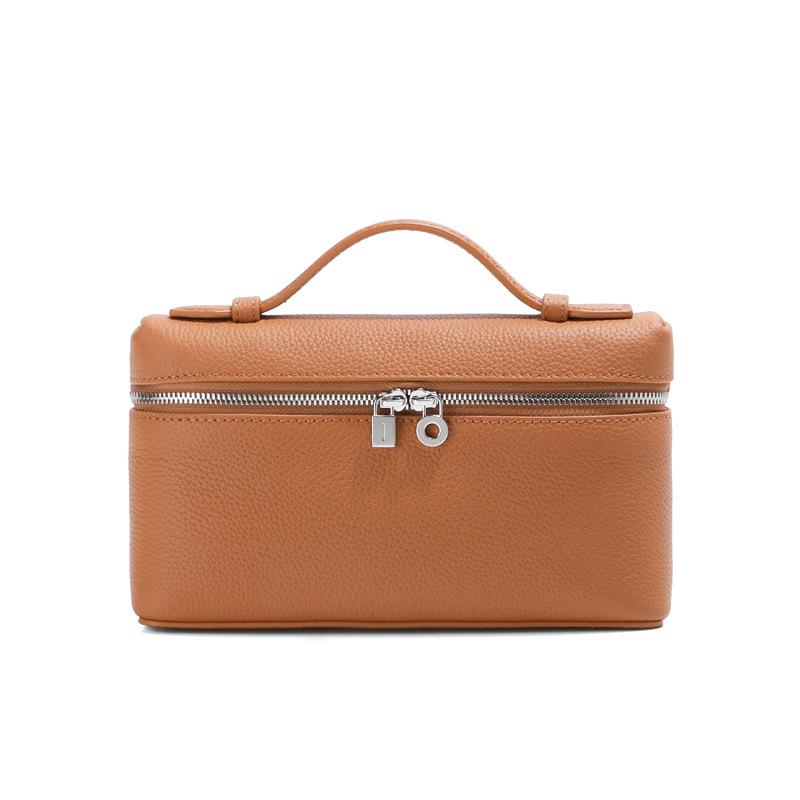 Sac Boîte à Lunch en Cuir de Vachette Pleine Fleur pour Femme, Nouveau Style 2025, Sac Blanc Porté Main/Bandoulière pour Téléphone