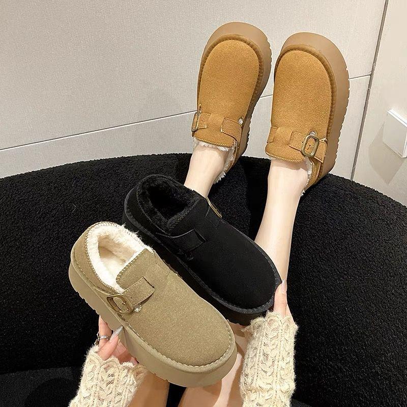 Fleece thickened casual cotton shoes women's new winter warm, cold-resistant and non-slip snow boots