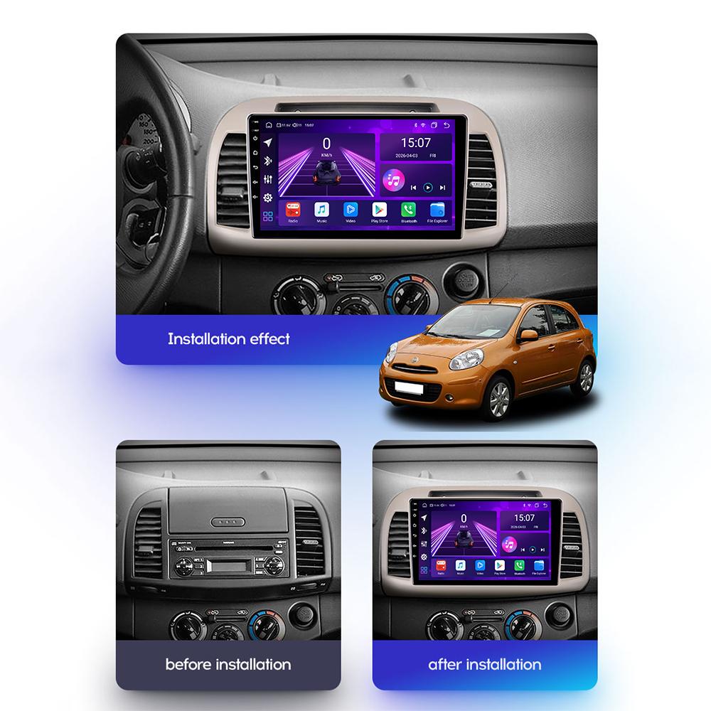 Android Car-Play Car Radio For Nissan March K12 2002-2010 Multimedia Player Head Unit Stereo GPS Navigation BT WIFI,8 CORE ,2+32GB