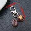 Customized Resin Food Toy Coffee Cup Keychain with Heart Latte Art and Coffee Beans Design