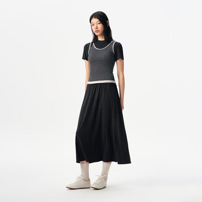 Broadcast Commuter High-Waist A-Line Mid-Length Skirt