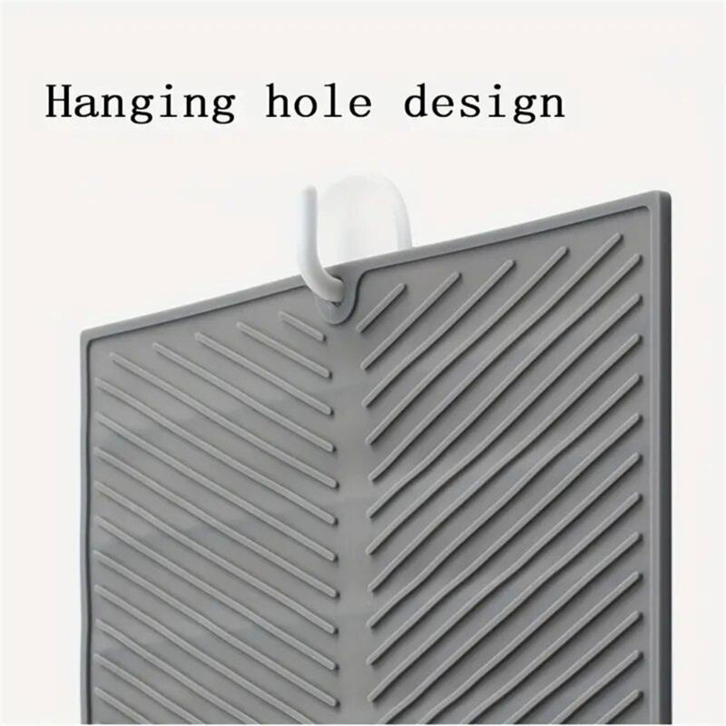 Heat Resistant Sink Drain Mat for Kitchen Use Flexible Silicone Dishes Fruits Drainer Foldable Utensils Drying Pad
