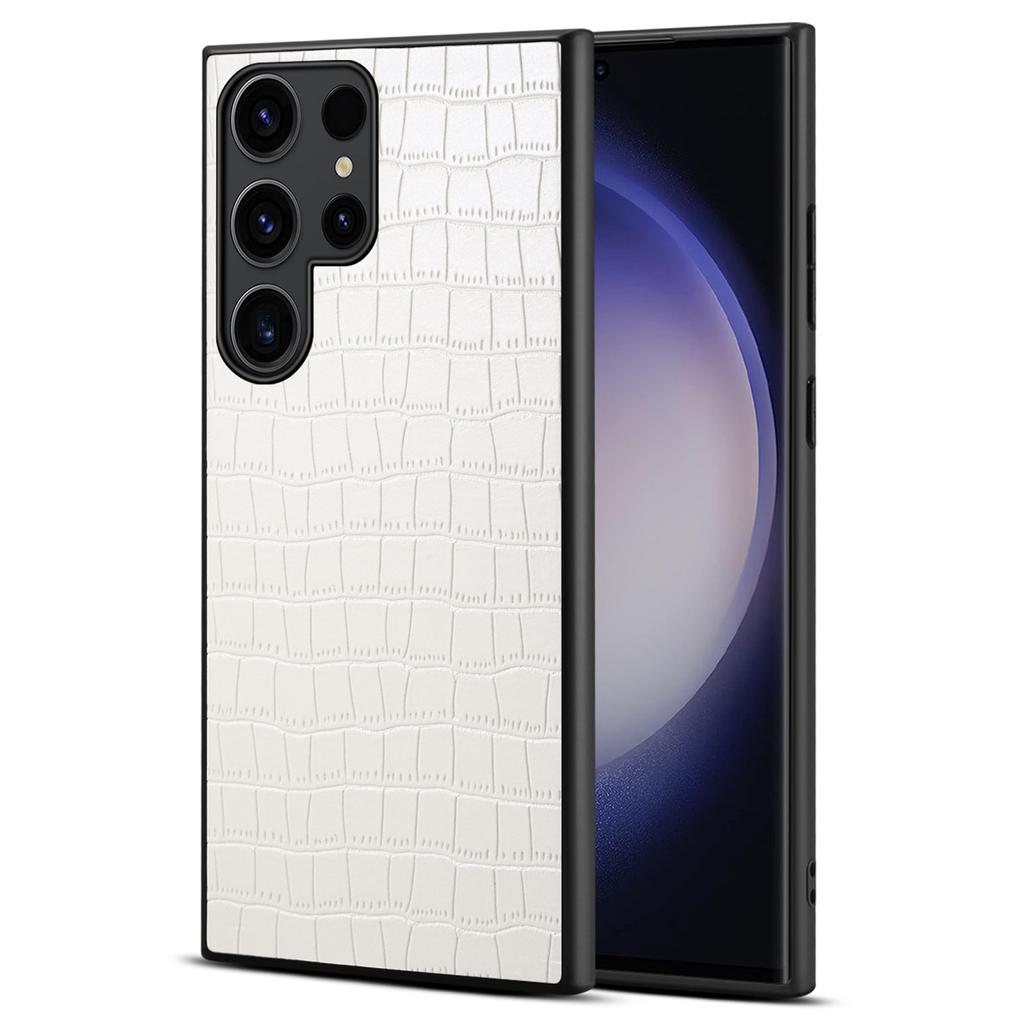 Pro pouzdro Samsung Galaxy S24 Ultra PU+PC+TPU Krokodýlí textura Kryt na chytrý telefon