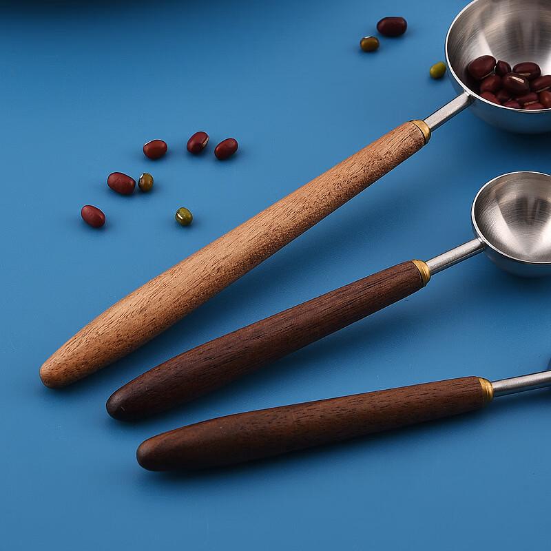 abay Walnut Handle Stainless Steel Measuring Spoons