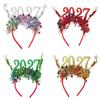 Xmas Hair Band Sequin 2027 New Year Headband Sweet Glitter Christmas Headpiece Cute Flexible 2027 Number Hair Hoop Holiday Party