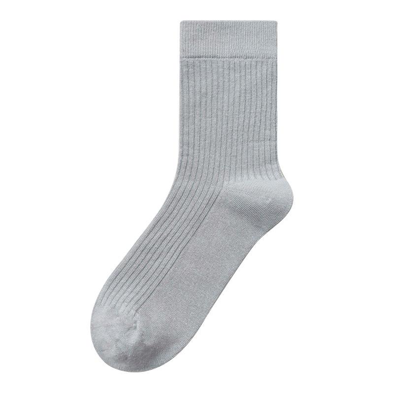 Cotton Socks, All-cotton Men's Business Mid-calf Socks, Anti-odor, Sweat-absorbing, Strip, Autumn Pure Cotton Long Socks