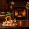 Christmas Cartoon Nativity Scene Miniature Figurines Set Resin Manger Scene Statues Ornaments for Home Decoration Collectible Gift