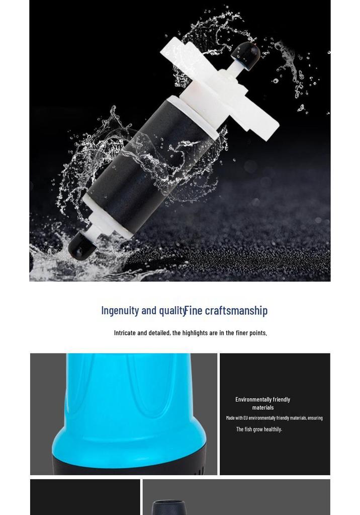 Silent Submersible Aquarium Pump with Bottom Suction and Filter