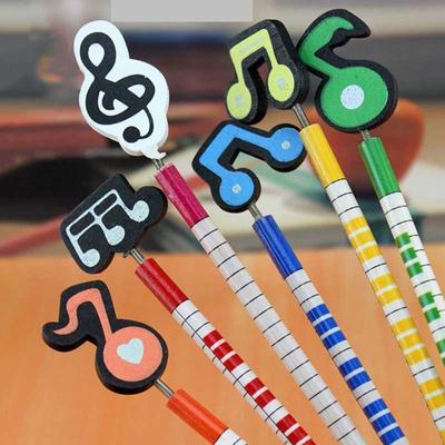 6 Pieces Musical Music Stationery School Office Supply Student Gift Prize Creative Kawaii Simple Cute Music 2B Pencil