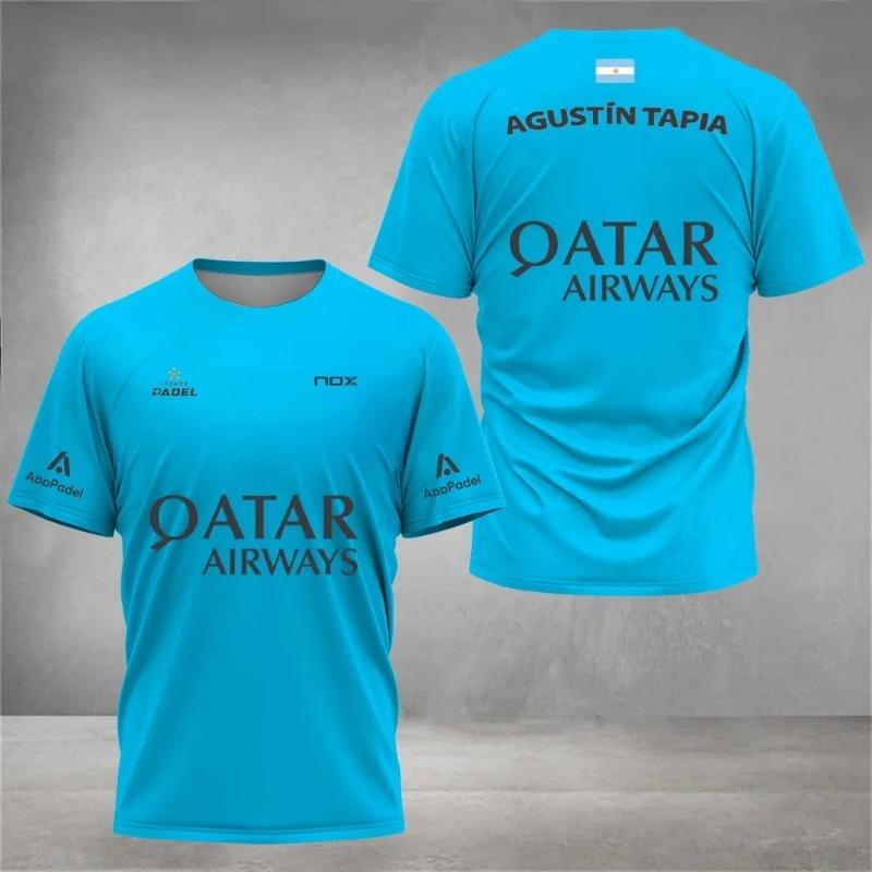 Camiseta Deportiva Padel de Manga Corta Transpirable Verano Secado Rápido Calle Hombre