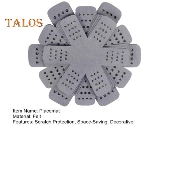 12Pcs Gray Pot And Pan Protectors Felt Placemats Stacking Anti-Slip Cookware Dividers Decorative Flower-Shaped Pallet Separators