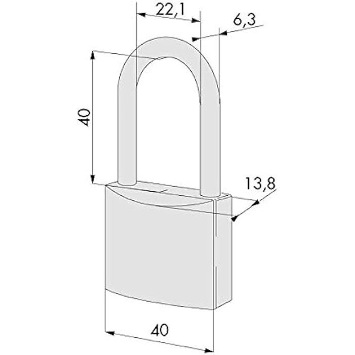 Cadenas Anse Longue CISA - Laiton - Or - Corps Monobloc en Laiton Dépoli - Arch en Acier Carbone Nickelé