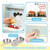 Children's Kitchen with Ice Maker and Microwave, Accessories and Surprise Effects, Gift for Children Aged 3 and Up, Wood + Plastic, Blue, 29x60x81cm