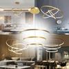 LED-Deckenhängeleuchte, Kronleuchter, 3 Ringe, 76W, goldfarben, verstellbar, NEUTRAL